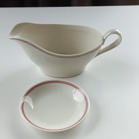 Listing 3 of 3 for Crown Lynn Double Red Line Hospital Ware Butter Dish