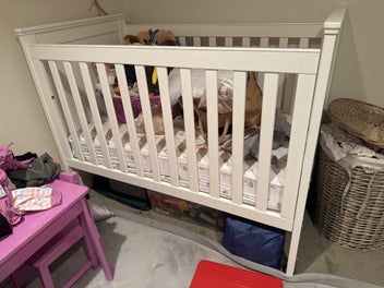 Listing 4 of 4 for Baby / toddler cot & sheets, mattress and porta cot