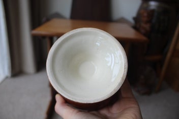 Listing 7 of 12 for Titian Pottery Mahogany Glazed Vase: Great Glaze but a Chip to Base