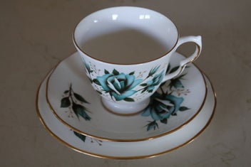 Listing 1 of 6 for Royal Vale Fine China Blue Roses trio