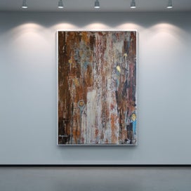 Listing 4 of 16 for ORIGINAL ACRYLIC MIXED MEDIA ABSTRACT PAINTING - Echoes of Time