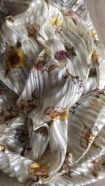Listing 3 of 5 for Vintage Cream Striped Floral Silk 4m