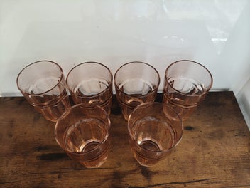 Listing 3 of 3 for Vintage Bormioli Rocco Peach Glasses