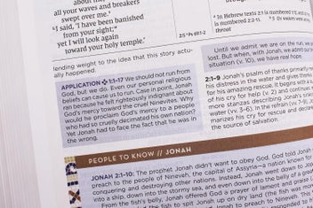 Listing 6 of 8 for NIV Application Bible, Leathersoft, Coral/Gray, Red Letter, Comfort Print: