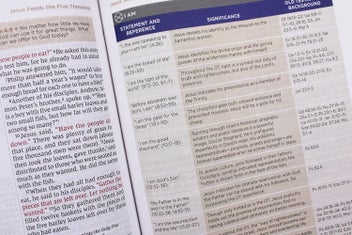Listing 8 of 8 for NIV Application Bible, Leathersoft, Coral/Gray, Red Letter, Comfort Print: