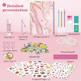 Listing 3 of 8 for Journal kit for Girls, DIY Journal Set , Scrapbook & Diary Supplies Set, Cute