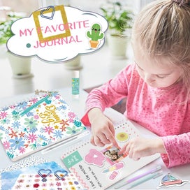 Listing 4 of 7 for Journal kit for Girls, DIY Journal Set , Scrapbook & Diary Supplies Set, Cute