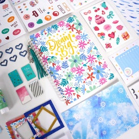 Listing 7 of 7 for Journal kit for Girls, DIY Journal Set , Scrapbook & Diary Supplies Set, Cute