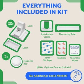 Listing 6 of 7 for Cabinet Locks for Babies - 20-Pack Magnetic Baby Proof Safety Latches?, 3 Key