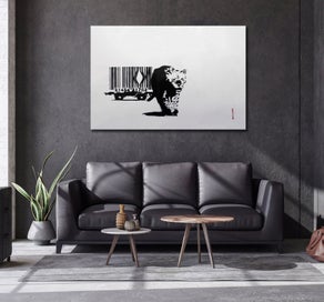 Listing 3 of 3 for Framed $1 RESERVE 1 Panel Canvas Art Print - Banksy - Barcode