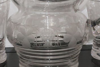 Listing 2 of 5 for ***GORGEOUS VINTAGE STUART CRYSTAL JUG & ETCHED TUMBLERS***