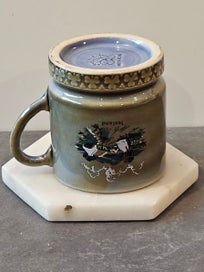 Listing 6 of 7 for Vintage Wade or Ireland Clover Leaf Fringed Mug with Irish Country Scene.