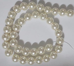Listing 2 of 2 for A STRAND of IVORY GLASS PEARLS 12mm