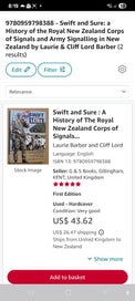 Listing 7 of 9 for NEW Swift and Sure History of The Royal New Zealand Corps of Signals & Army