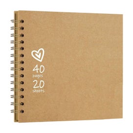 Listing 7 of 9 for 10 x 10 Inch DIY Scrapbook Album 40 Pages Hardcover Kraft Paper Scrap Book Ph