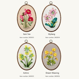 Listing 4 of 12 for Stamped Embroidery Kit For Beginners, Flower Pattern 3D Ribbon Embroidery Kit