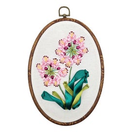 Listing 5 of 12 for Stamped Embroidery Kit For Beginners, Flower Pattern 3D Ribbon Embroidery Kit