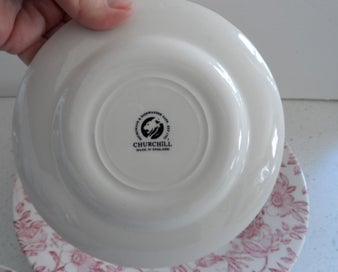 Listing 6 of 6 for CHURCHILL - ENGLAND - PINK PEONY PLATES/BOWLS