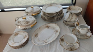 Listing 4 of 5 for Gold Embossed Dinner Service.