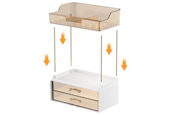 Listing 2 of 8 for 4 Tier Cosmetics Storage Organizer Large Capacity 2 Drawers for Skincare Makeup