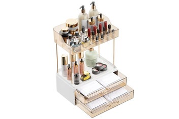 Listing 3 of 8 for 4 Tier Cosmetics Storage Organizer Large Capacity 2 Drawers for Skincare Makeup