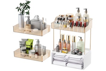 Listing 4 of 8 for 4 Tier Cosmetics Storage Organizer Large Capacity 2 Drawers for Skincare Makeup