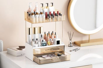Listing 5 of 8 for 4 Tier Cosmetics Storage Organizer Large Capacity 2 Drawers for Skincare Makeup