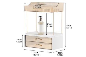 Listing 8 of 8 for 4 Tier Cosmetics Storage Organizer Large Capacity 2 Drawers for Skincare Makeup