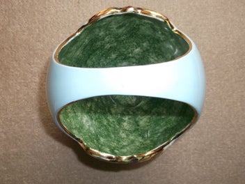 Listing 10 of 14 for Beswick Large Rare Sky Blue Palm Tree basket vase