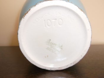 Listing 13 of 14 for Beswick Large Rare Sky Blue Palm Tree basket vase