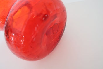 Listing 3 of 3 for ***MID CENTURY AMBERINA CRACKLE GLASS HAND BLOWN PITCHER***