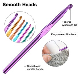 Listing 5 of 7 for 31pcs 11 Sizes Crochet Hooks Set, 2-7mm Ergonomic Handle Crochet Hooks with C