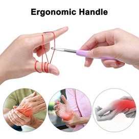 Listing 3 of 11 for 31pcs 11 Sizes Crochet Hooks Set, 2-7mm Ergonomic Handle Crochet Hooks with C