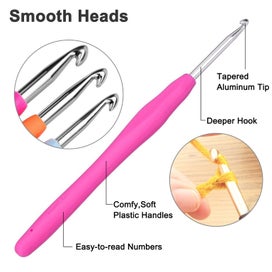Listing 4 of 11 for 31pcs 11 Sizes Crochet Hooks Set, 2-7mm Ergonomic Handle Crochet Hooks with C