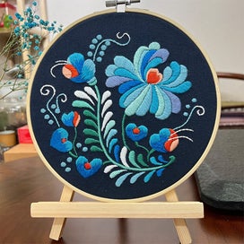 Listing 2 of 8 for Diy Embroidery Kit Floral Patterns Embroidery Needlework Set Cross Stitch Kit