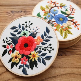 Listing 3 of 8 for Diy Embroidery Kit Floral Patterns Embroidery Needlework Set Cross Stitch Kit