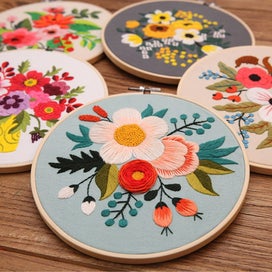 Listing 6 of 8 for Diy Embroidery Kit Floral Patterns Embroidery Needlework Set Cross Stitch Kit