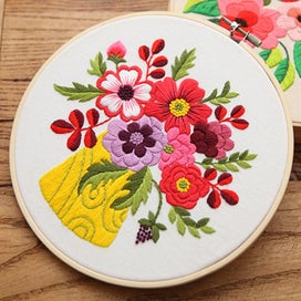 Listing 7 of 8 for Diy Embroidery Kit Floral Patterns Embroidery Needlework Set Cross Stitch Kit