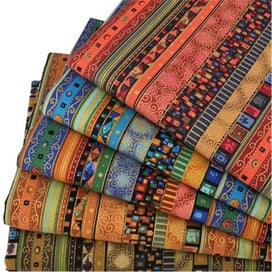 Listing 4 of 9 for 5 Pcs Cotton Craft Fabric Bundle Squares, Colored Printing Fabrics Ethnic Sty