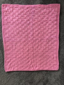 Listing 2 of 4 for Hand Knitted Bassinet / Baby Blanket