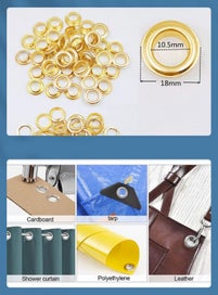 Listing 2 of 8 for Eyelet Punch Set with 500pcs of 10mm Rings 3674401