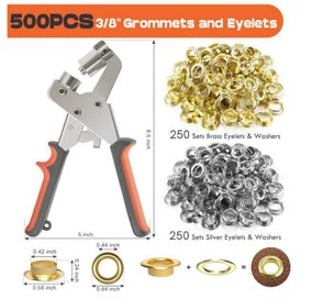 Listing 3 of 8 for Eyelet Punch Set with 500pcs of 10mm Rings 3674401
