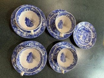 Listing 2 of 2 for Spode - Blue Italian - 4 cups and 5 saucers (9 pieces) - excellent condition