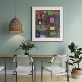 Listing 5 of 8 for ORIGINAL ACRYLIC MIXED MEDIA ABSTRACT PAINTING - Little Boxes - 30" x 30"