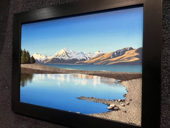 Listing 2 of 3 for FREE DELIVERY: Framed canvas print by Linelle Stacey: Pukaki