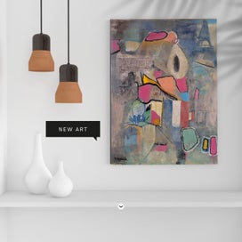 Listing 5 of 11 for ORIGINAL ACRYLIC MIXED MEDIA ABSTRACT PAINTING - Letters From Paris