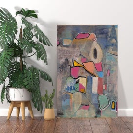 Listing 9 of 11 for ORIGINAL ACRYLIC MIXED MEDIA ABSTRACT PAINTING - Letters From Paris