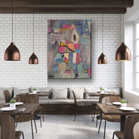 Listing 10 of 11 for ORIGINAL ACRYLIC MIXED MEDIA ABSTRACT PAINTING - Letters From Paris