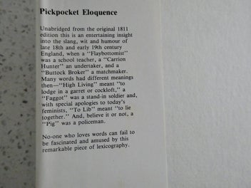 Listing 2 of 6 for 1811 Dictionary of the Vulgar Tongue