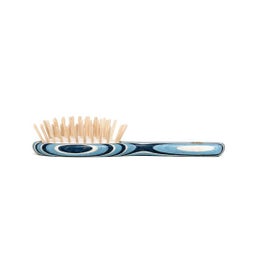 Listing 2 of 3 for Small Oval Ash Wood Brush with Long Handle - Tek in Kaleido Blue Stripe, Kale...